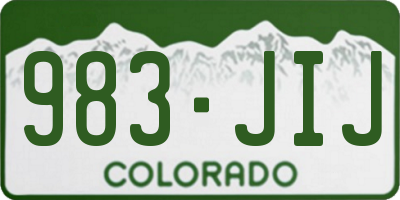 CO license plate 983JIJ
