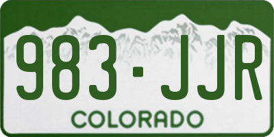 CO license plate 983JJR