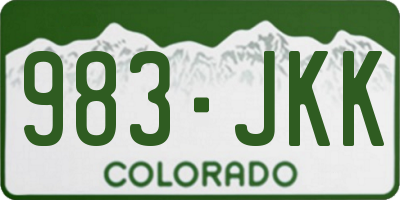 CO license plate 983JKK