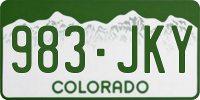 CO license plate 983JKY