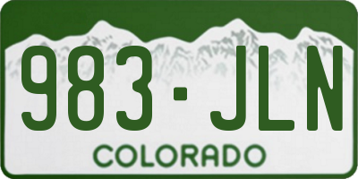CO license plate 983JLN