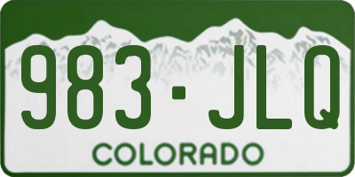 CO license plate 983JLQ