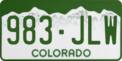CO license plate 983JLW