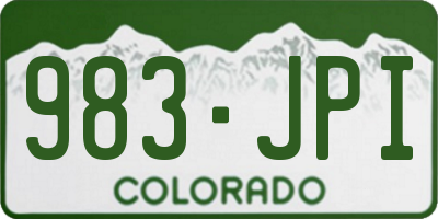 CO license plate 983JPI