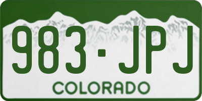 CO license plate 983JPJ