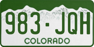 CO license plate 983JQH