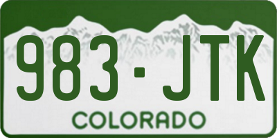 CO license plate 983JTK