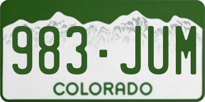 CO license plate 983JUM