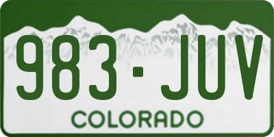 CO license plate 983JUV