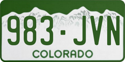 CO license plate 983JVN