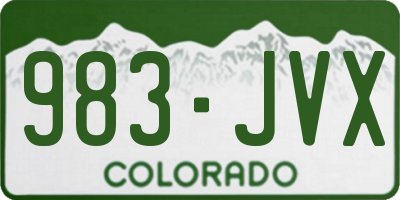 CO license plate 983JVX