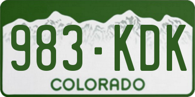 CO license plate 983KDK