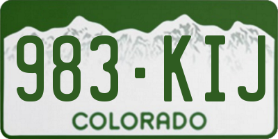 CO license plate 983KIJ