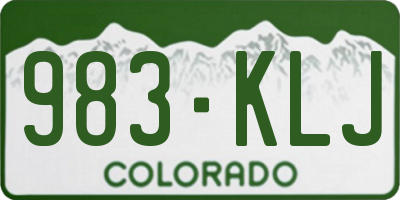 CO license plate 983KLJ