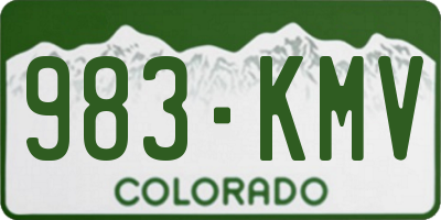 CO license plate 983KMV
