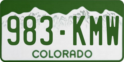 CO license plate 983KMW