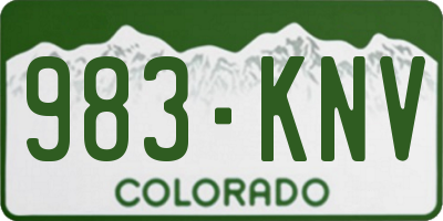 CO license plate 983KNV