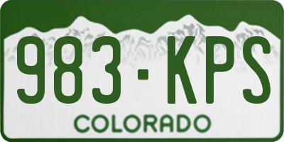 CO license plate 983KPS