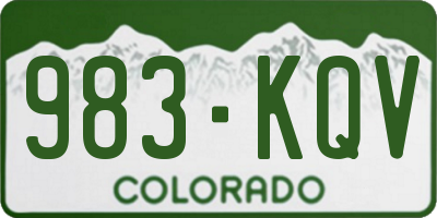 CO license plate 983KQV