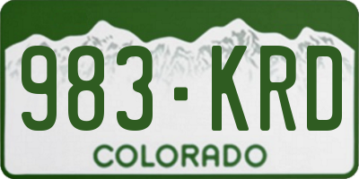 CO license plate 983KRD