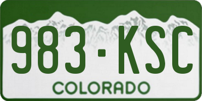 CO license plate 983KSC