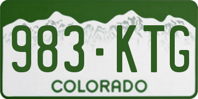 CO license plate 983KTG