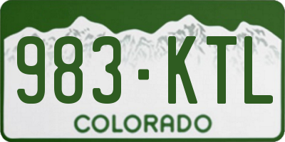 CO license plate 983KTL