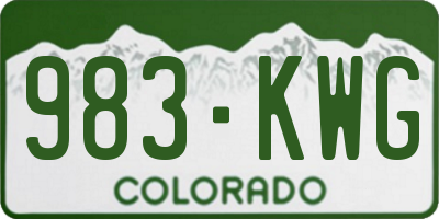CO license plate 983KWG