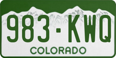 CO license plate 983KWQ