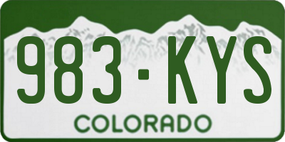 CO license plate 983KYS