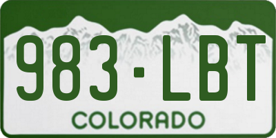 CO license plate 983LBT