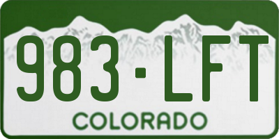 CO license plate 983LFT