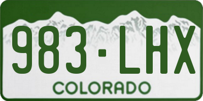 CO license plate 983LHX