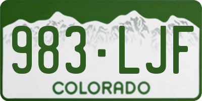 CO license plate 983LJF