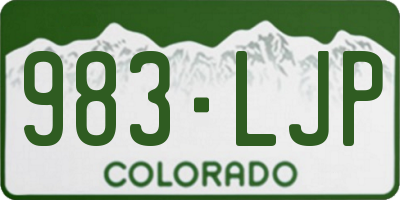CO license plate 983LJP