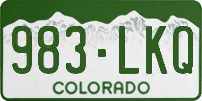 CO license plate 983LKQ