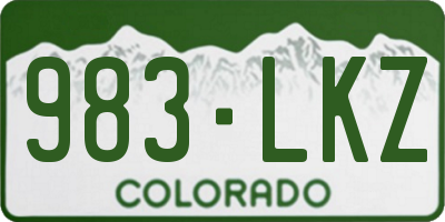 CO license plate 983LKZ