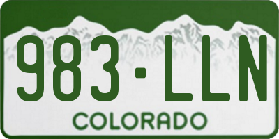 CO license plate 983LLN