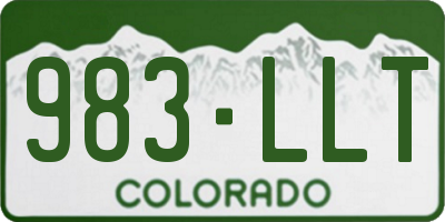 CO license plate 983LLT