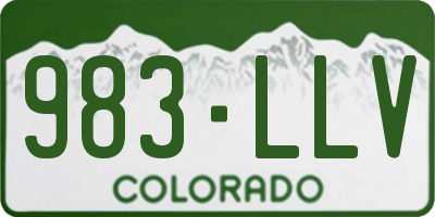 CO license plate 983LLV