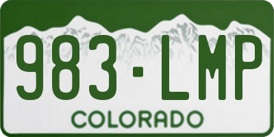 CO license plate 983LMP