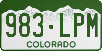CO license plate 983LPM