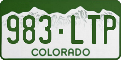 CO license plate 983LTP