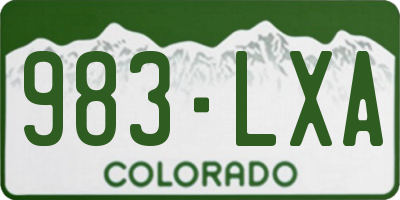 CO license plate 983LXA