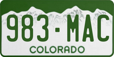 CO license plate 983MAC