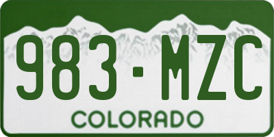 CO license plate 983MZC