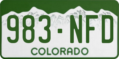 CO license plate 983NFD
