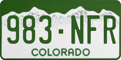 CO license plate 983NFR