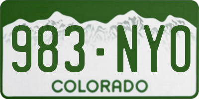 CO license plate 983NYO