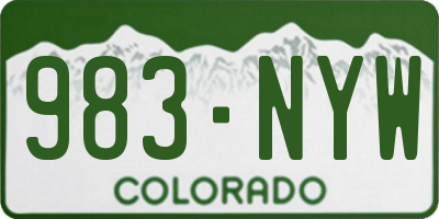 CO license plate 983NYW